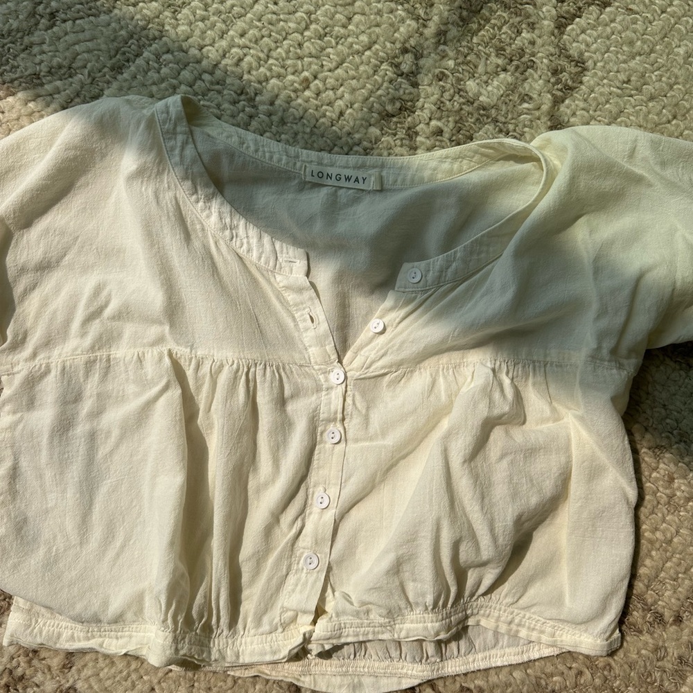 Longway Cream Button-Up Blouse